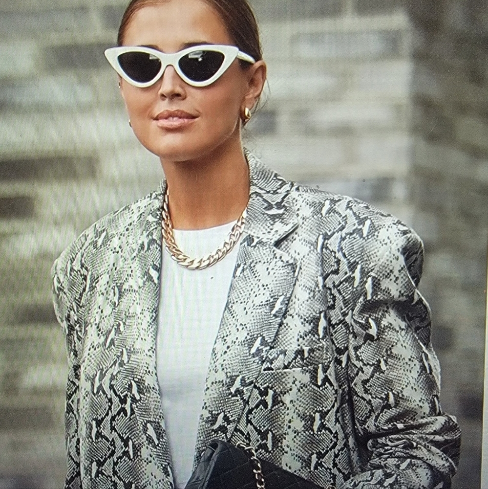 Zara Python Satin Effect Blazer Jacket Xs - image 5